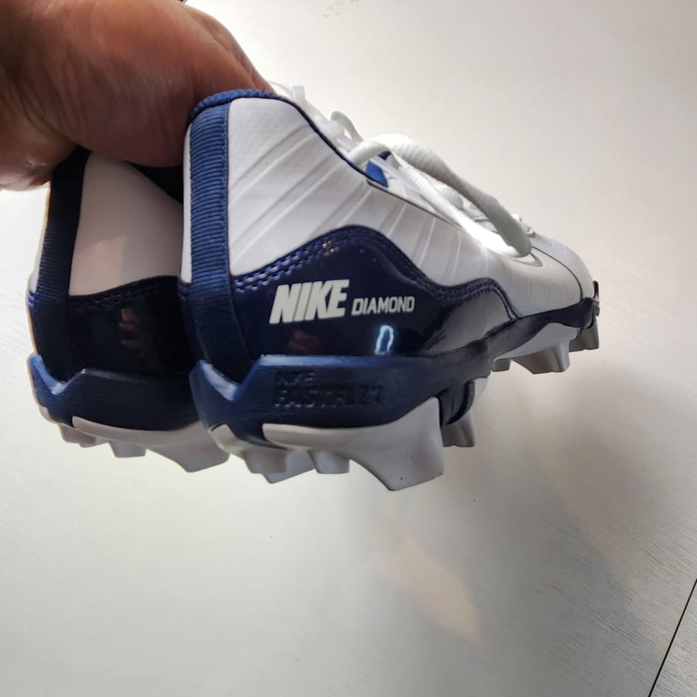 Nike Kids White and Blue Cleats